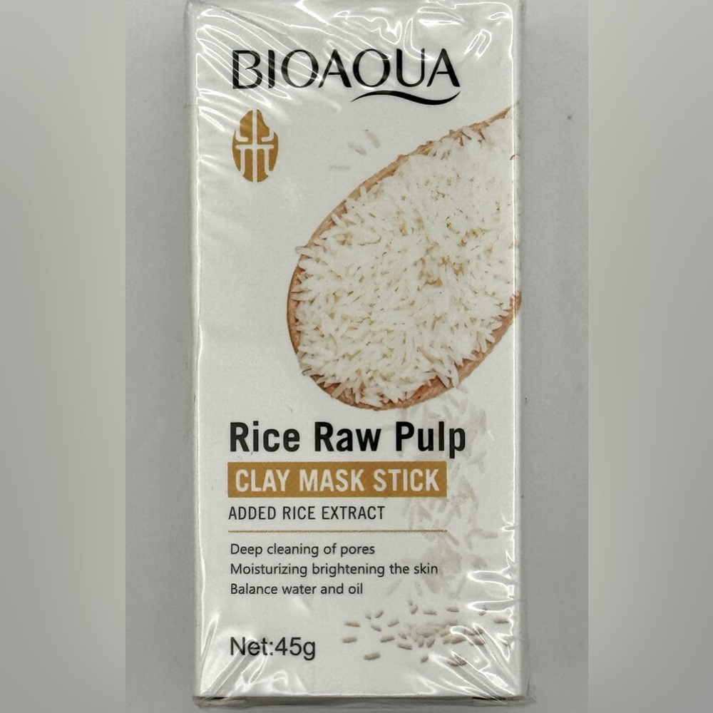Bioaqua Rice Raw Pulp Clay Mask Stick - Deep Cleaning of Pores and Balancing 45g